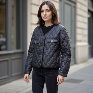 Women's Black Quilted Jacket